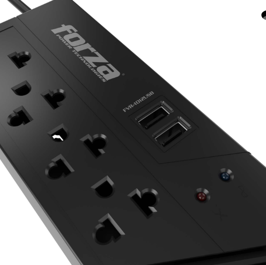 ESTABILIZADOR, FORZA, FVR-1012 1000VA/500W 4 PUERTOS 2USB - Vista 2